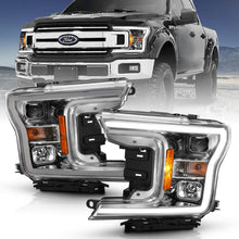 Load image into Gallery viewer, ANZO 2018-2019 Ford F-150 Projector Plank Style H.L. Chrome Amber (Without Switchback)
