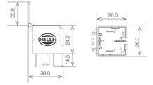 Load image into Gallery viewer, Hella Relay Mini Power Iso 4 Pole 12V Spst Res Bkt
