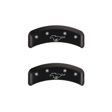 Load image into Gallery viewer, MGP 4 Caliper Covers Engraved Front Mustang Engraved Rear Pony Red finish silver ch
