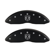 Load image into Gallery viewer, MGP 4 Caliper Covers Engraved Front RAM Engraved Rear RAMHEAD Red finish silver ch
