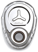 Load image into Gallery viewer, Edelbrock Timing Cover SB-Chevy Chrome w/ Welded Reinforcement Plate
