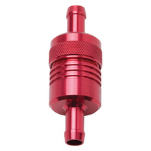 Load image into Gallery viewer, Edelbrock Fuel Filter Aluminum 3In X 01/ 1/8In 3/8In Inlet/Outlet Red
