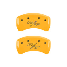 Load image into Gallery viewer, MGP 4 Caliper Covers Engraved Front Charger Rear RT Yellow Finish Black Char 2006 Dodge Charger
