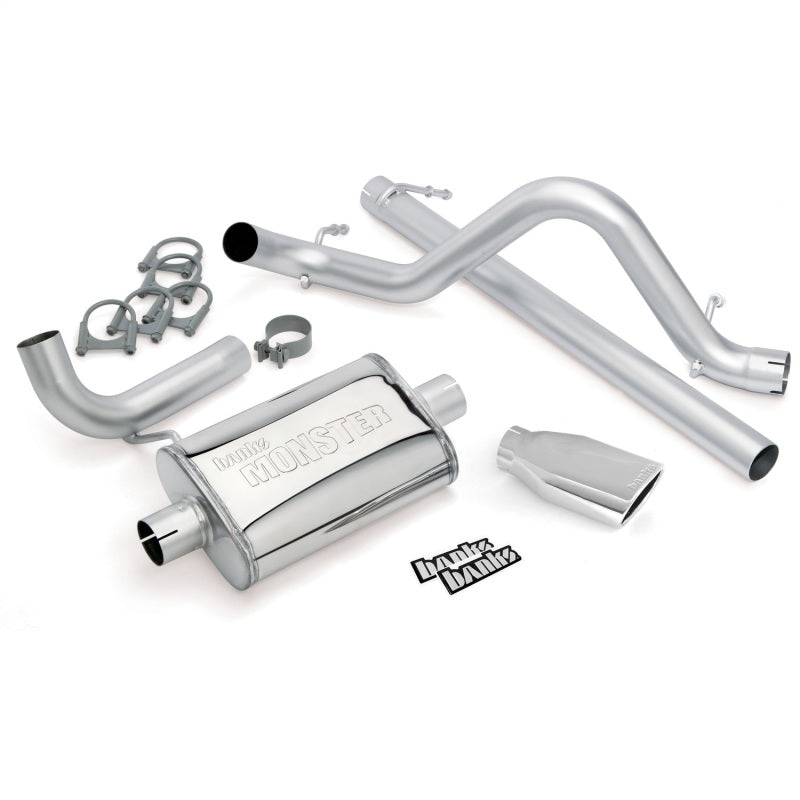 Banks Power 07-11 Jeep 3.8L Wrangler - 2dr Monster Exhaust System - SS Single Exhaust w/ Chrome Tip