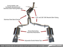 Load image into Gallery viewer, AWE Tuning Audi B8 A5 2.0T Touring Edition Exhaust - Quad Outlet Diamond Black Tips
