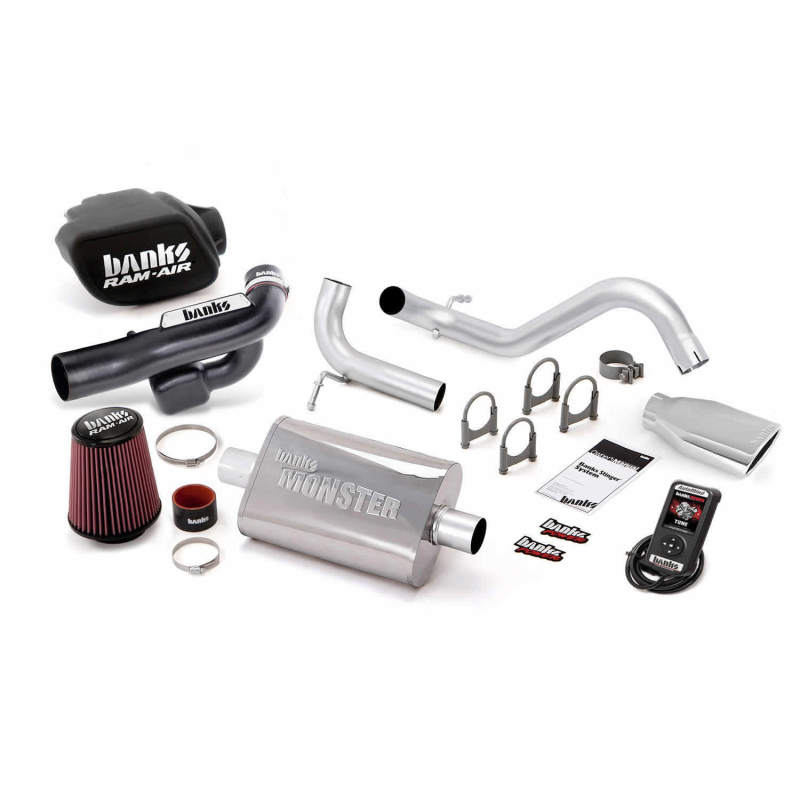Banks Power 12-14 Jeep 3.6L Wrangler (All) 2dr Stinger Sys w/ AutoMind - SS Single Exh w/ Chrome Tip