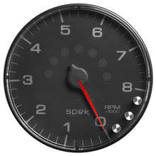 Load image into Gallery viewer, Autometer Spek-Pro Gauge Tachometer 5in 8K Rpm W/Shift Light &amp; Peak Mem Black/Black
