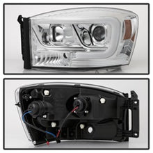 Load image into Gallery viewer, Spyder Dodge Ram 1500 06-08 V2 Projector Headlights - Light Bar DRL - Chrome (PRO-YD-DR06V2-LB-C)
