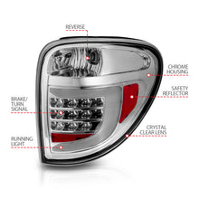 Load image into Gallery viewer, ANZO 2004-2007 Dodge Grand Caravan LED Tail Lights w/ Light Bar Chrome Housing Clear Lens
