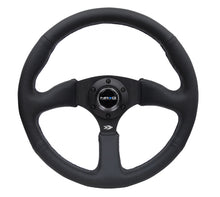 Load image into Gallery viewer, NRG Reinforced Steering Wheel (350mm / 2.5in. Deep) Blk Leather Comfort Grip w/5mm Matte Blk Spokes
