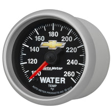 Load image into Gallery viewer, AutoMeter Gauge Water Temp 2-1/16in. 100-260 Deg. F Digital Stepper Motor Chevy Gold Bowtie
