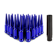 Load image into Gallery viewer, Mishimoto Mishimoto Steel Spiked Lug Nuts M12 x 1.5 24pc Set Blue
