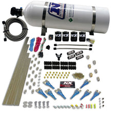 Load image into Gallery viewer, Nitrous Express 8 Cyl Shark Direct Port 4 Solenoids Nitrous Kit (200-600HP) w/15lb Bottle
