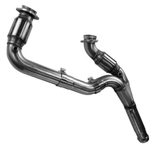 Load image into Gallery viewer, Kooks 14+ GM 1500 Series Truck 6.2L 3in x OEM Out GREEN Cat SS Y Pipe Kooks HDR Req
