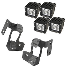 Load image into Gallery viewer, Rugged Ridge 07-18 Jeep Wrangler JK Textured Black Square A-Pillar LED Light Mount Kit
