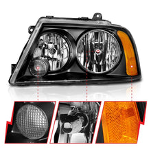 Load image into Gallery viewer, ANZO 2003-2006 Lincoln Navigator Crystal Headlights Black
