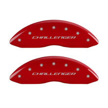 Load image into Gallery viewer, MGP 4 Caliper Covers Engraved Front Block/Challenger Engraved Rear Vintage Style/RT Red fnsh slvr ch
