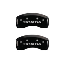 Load image into Gallery viewer, MGP 4 Caliper Covers Engraved Front &amp; Rear Honda Black finish silver ch
