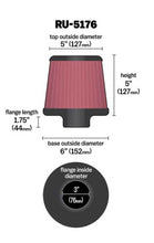 Load image into Gallery viewer, K&amp;N Universal Rubber Filter-Round Tapered 3in Flange ID x 6in Base OD x 6in Top OD x 5in H

