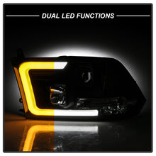 Load image into Gallery viewer, Spyder 09-16 Dodge Ram 1500 Ver 2 Proj Headlight - Light Bar Turn Signal - Blk - PRO-YD-DR09V2-SB-BK
