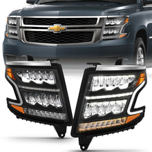 Load image into Gallery viewer, ANZO 15-20 Chevy Tahoe/Suburban LED Light Bar Style Headlights Black w/Sequential w/DRL w/Amber
