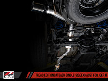 Load image into Gallery viewer, AWE Tuning 20-21 Jeep Gladiator JT 3.6L Tread Edition Cat-Back Single Side Exhaust - Diamond Blk Ti
