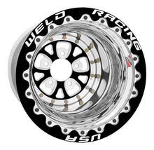 Load image into Gallery viewer, Weld V-Series 15x15 / 5x4.75 BP / 4in. BS Black Wheel - Black Double Beadlock MT
