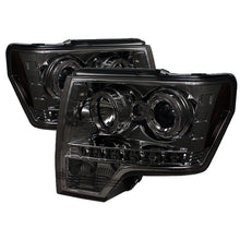 Load image into Gallery viewer, Spyder Ford F150 09-14 Projector Headlights Halogen Model- LED Halo LED Smke PRO-YD-FF15009-HL-SM

