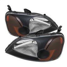 Load image into Gallery viewer, Xtune Honda Civic 01-03 2/4Dr Amber Crystal Headlights Black HD-JH-HC01-AM-BK
