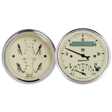 Load image into Gallery viewer, AutoMeter Gauge Kit 2 Pc. Quad &amp; Tach/Speedo 3-3/8in. Antique Beige
