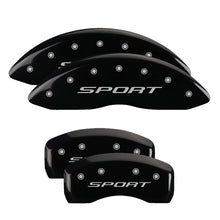 Load image into Gallery viewer, MGP 4 Caliper Covers Engraved Front &amp; Rear 2015/Sport Black Finish Silver Char 2017 Ford Fusion
