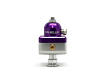 Load image into Gallery viewer, Fuelab 575 Carb Adjustable Mini FPR Blocking 10-25 PSI (1) -6AN In (2) -6AN Out - Purple
