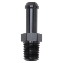 Load image into Gallery viewer, Edelbrock Hose End Straight 1/4In NPT to 3/8In Barb Black Anodize
