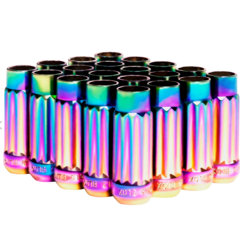 BLOX Racing 12-Sided P17 Tuner Lug Nuts 12x1.5 - NEO Chrome Steel - Set of 20 (Socket not included)