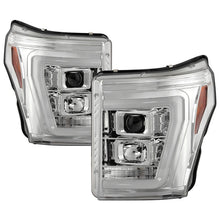 Load image into Gallery viewer, Spyder Ford F250/350/450 11-16 V2 High-Power LED Headlights-White Light Bar-Chrome PRO-YD-FS11V2PL-C
