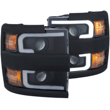 Load image into Gallery viewer, ANZO Projector Headlights With Plank Style Design Black w/Amber 15-17 Chevrolet Silverado 2500/3500
