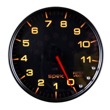 Load image into Gallery viewer, Autometer Spek-Pro Gauge Tachometer 5in 11K Rpm W/Shift Light &amp; Peak Mem Black/Smoke/Black
