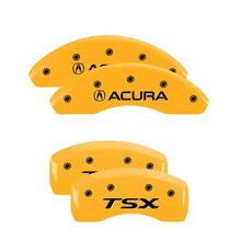 Load image into Gallery viewer, MGP 4 Caliper Covers Engraved Front &amp; Rear MGP Yellow Finish Black Char 2007 Lexus SC430
