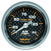 Load image into Gallery viewer, Autometer Carbon Fiber 52mm 150 PSI Mechanical Air Pressure Gauge
