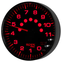 Load image into Gallery viewer, Autometer Spek-Pro Gauge Tachometer 5in 11K Rpm W/Shift Light &amp; Peak Mem Black/Black
