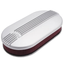 Load image into Gallery viewer, Edelbrock Air Cleaner Classic Series Oval Aluminum 17 5In X 9 35In X 4 45In Dual Carburetor
