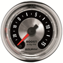 Load image into Gallery viewer, Autometer American Muscle 52mm Full Sweep Electric 30 In Hg.-Vac/15PSI Boost Vacuum Gauge
