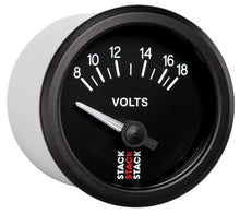 Load image into Gallery viewer, Autometer Stack Instruments 52mm 8-18V Electric Battery Voltage Gauge - Black
