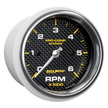 Load image into Gallery viewer, Autometer Marine Carbon Fiber Ultra-Lite Gauge 3-3/8in Tachometer 6K RPM

