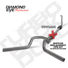Load image into Gallery viewer, Diamond Eye KIT 4in TB MFLR RPLCMENT PIPE DUAL SS 94-97 5 7 3L F250/F350 PWRSTROKE NFS W CARB STDS
