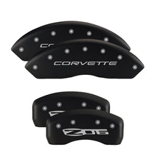 Load image into Gallery viewer, MGP 4 Caliper Covers Engraved Front &amp; Rear Chevy racing Red finish silver ch
