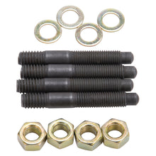 Load image into Gallery viewer, Edelbrock Carburetor Mounting Studs Bullet Nosed Black Oxide Gold Iridite Washers/Nuts Set of 4

