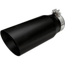 Load image into Gallery viewer, MagnaFlow Tip Stainless Black Coated Single Double Round Single Outlet 5in Dia 4in Inlet 13in L
