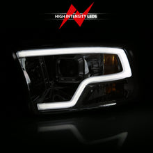 Load image into Gallery viewer, ANZO 09-18 Dodge Ram 1500 Plank Style Projector Headlights Chrome w/ Halo
