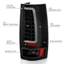 Load image into Gallery viewer, ANZO 2007-2014 Chevy Tahoe LED Taillight Plank Style Black w/Clear Lens
